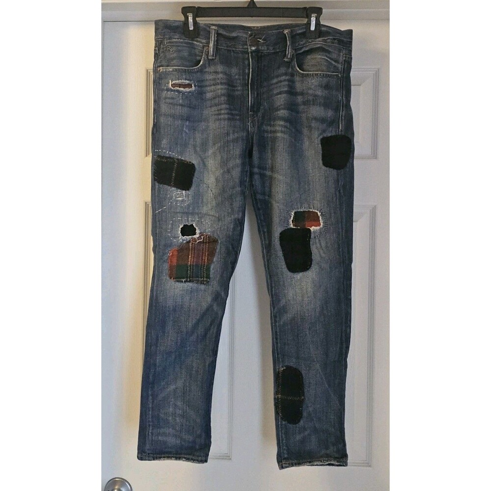 Polo Ralph Lauren Astor Slim Boyfriend Jeans Patchwork Distressed Denim Wmns 29